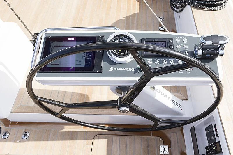 a machine on the counter aboard JIKAN Yacht for Charter