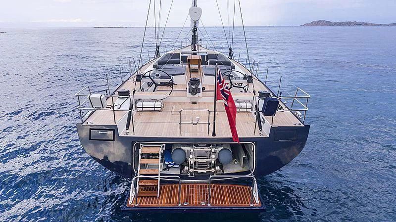 a large ship in the water aboard JIKAN Yacht for Charter