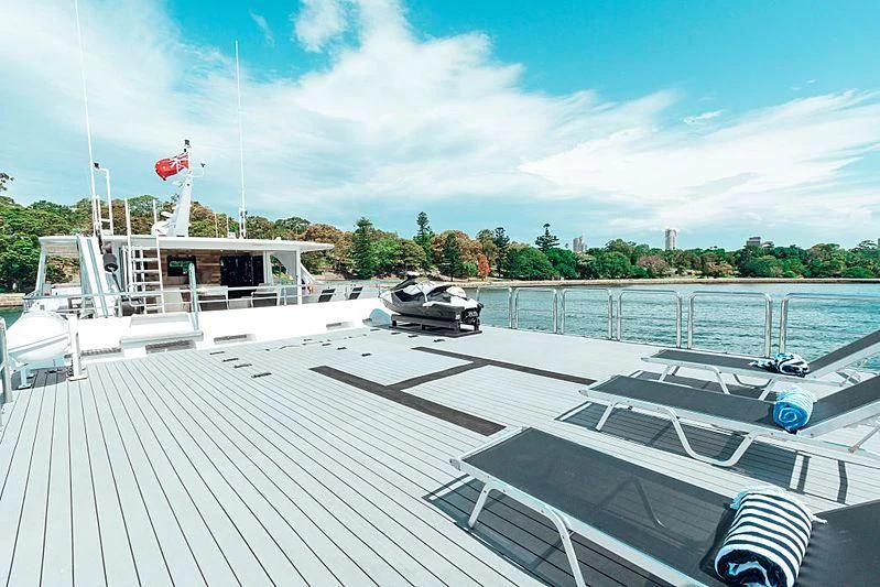 a deck with boats on it aboard TANGO Yacht for Sale