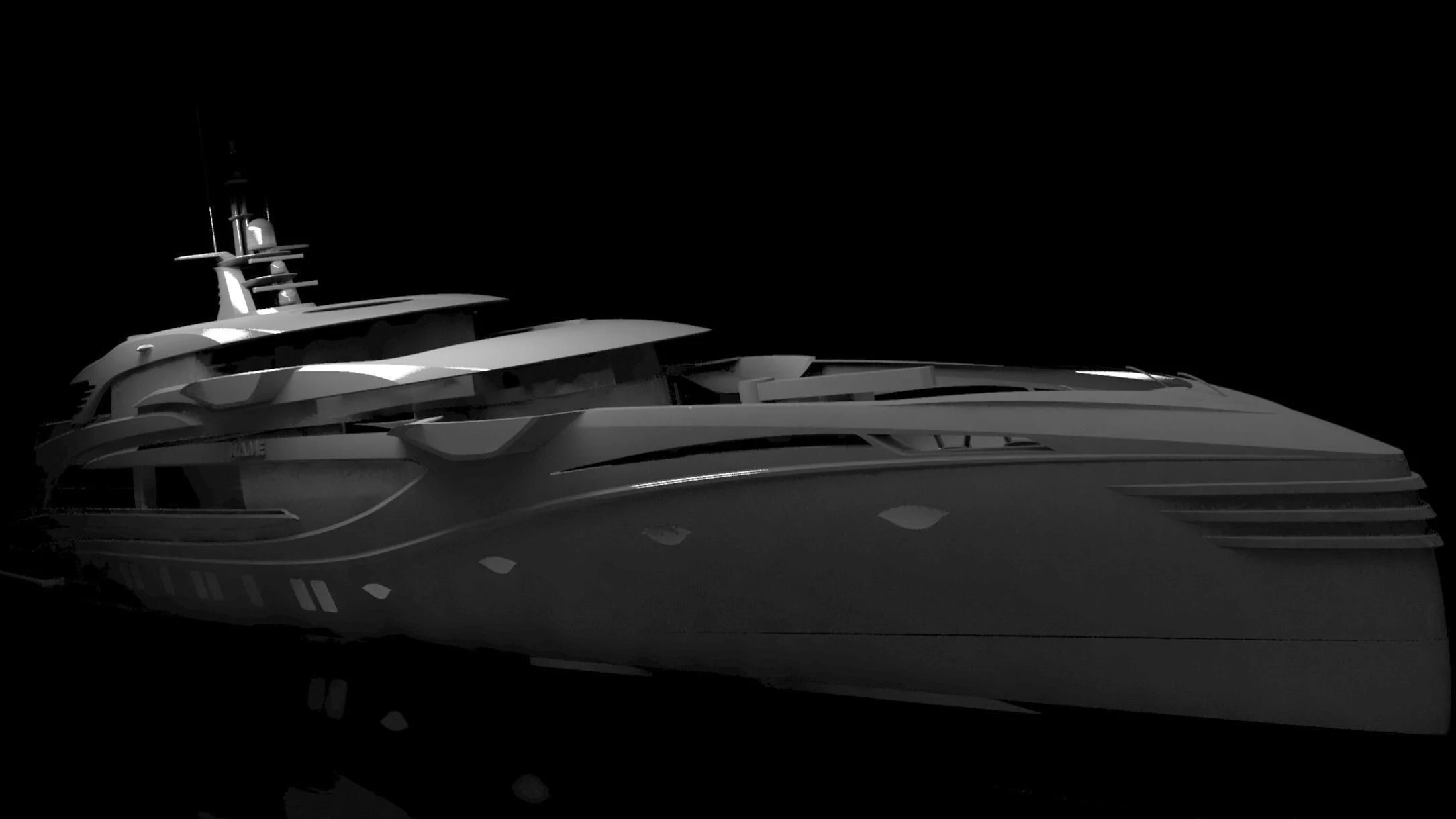 a spaceship in the sky aboard PHI Yacht for Sale