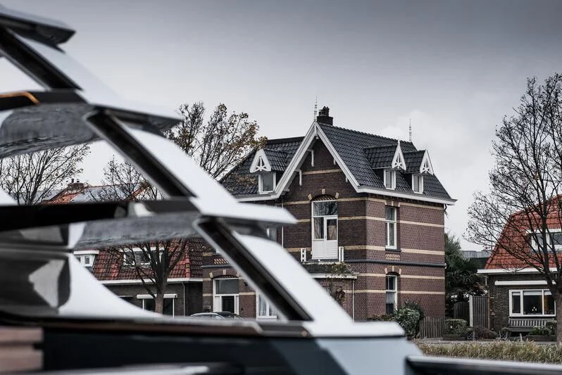 a house with a roof and a roof with a roof aboard PHI Yacht for Sale