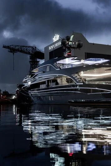 a boat in the water aboard PHI Yacht for Sale