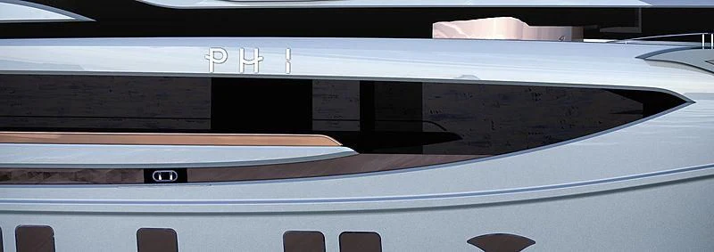 a close-up of a white car aboard PHI Yacht for Sale
