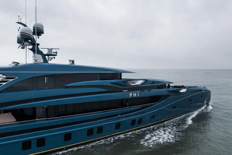 a boat on the water aboard PHI Yacht for Sale