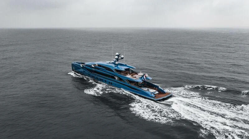 a boat on the water aboard PHI Yacht for Sale