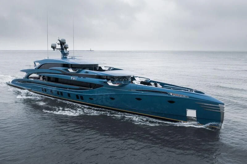 a boat on the water aboard PHI Yacht for Sale