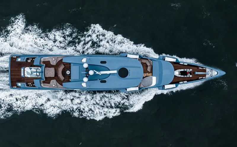 a space ship in space aboard PHI Yacht for Sale