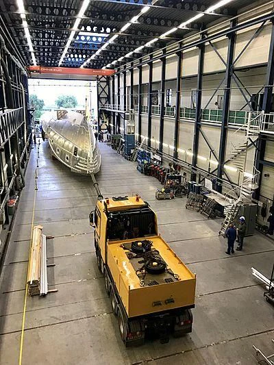 a factory with several machines aboard PHI Yacht for Sale