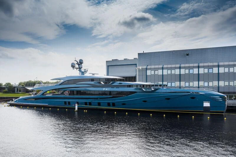a boat in the water aboard PHI Yacht for Sale