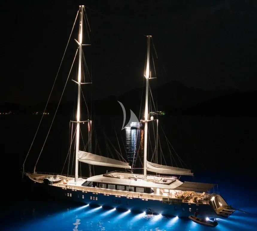 a large ship in the water aboard DE LOVE Yacht for Charter