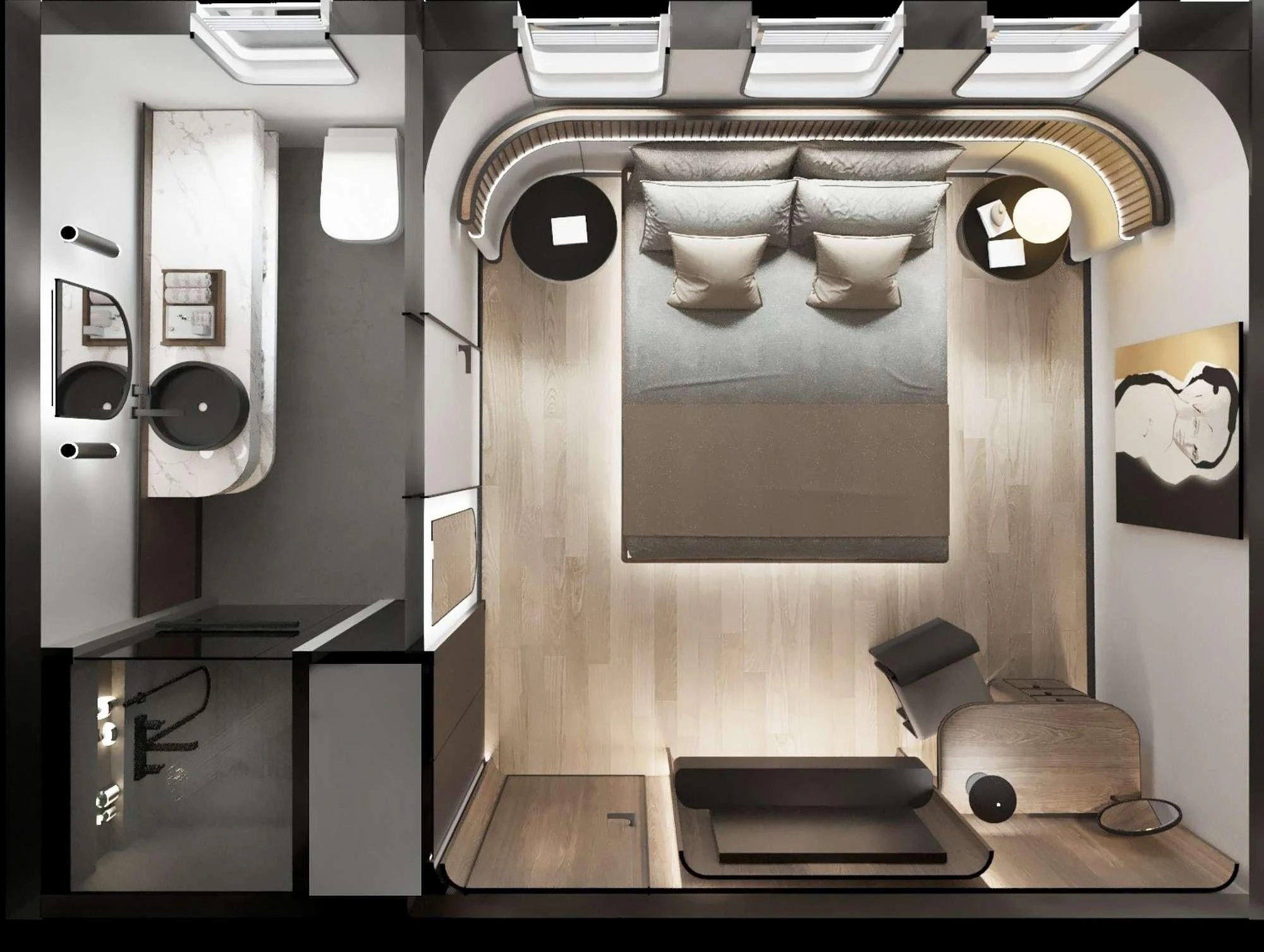 a toilet in a bathroom aboard DE LOVE Yacht for Charter