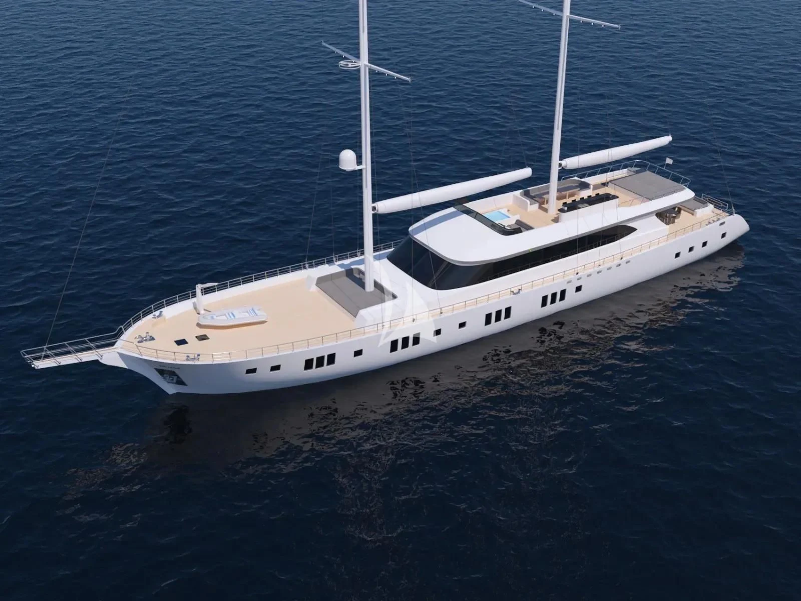 a white yacht in the water aboard DE LOVE Yacht for Charter