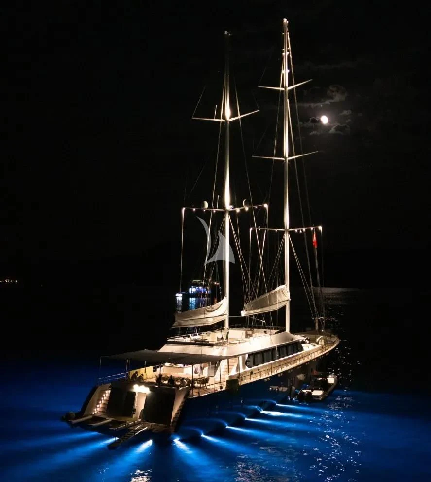 a large sailboat in the water aboard DE LOVE Yacht for Charter