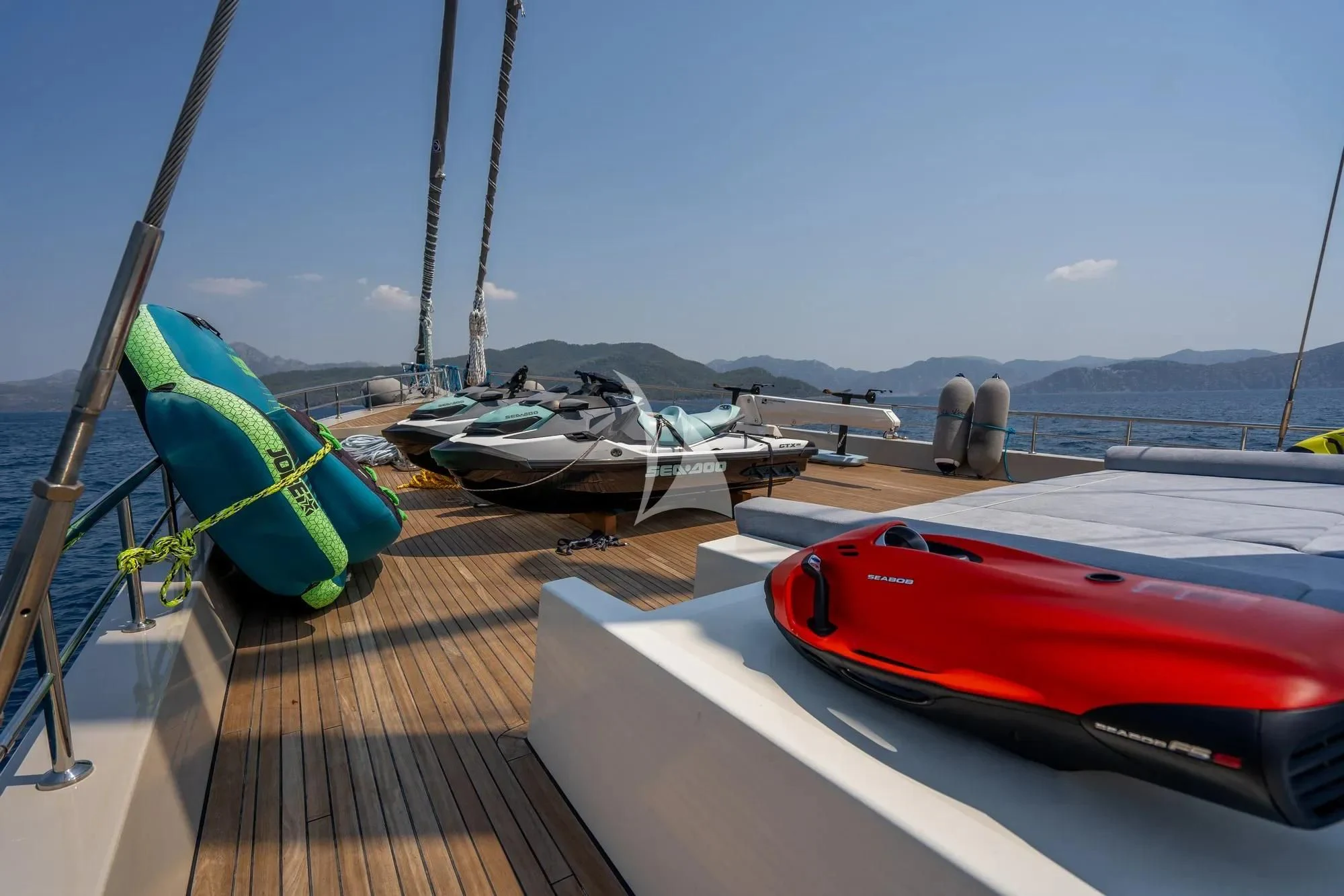 a boat on a dock aboard DE LOVE Yacht for Charter