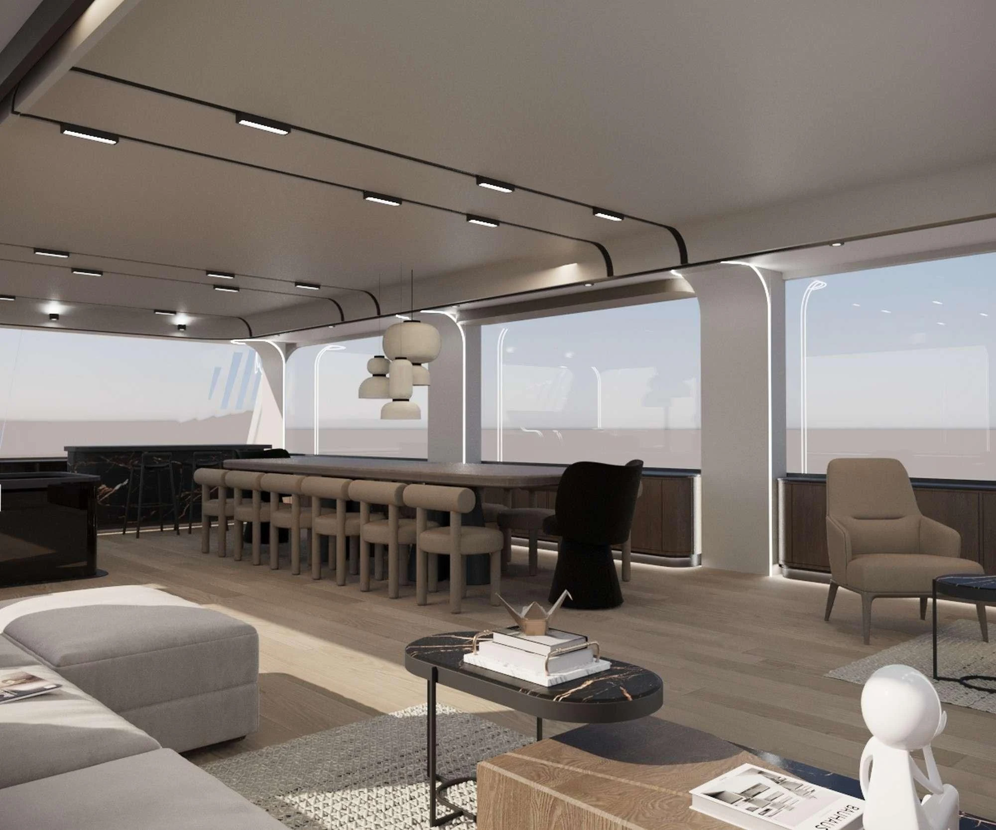a room with a large screen aboard DE LOVE Yacht for Charter