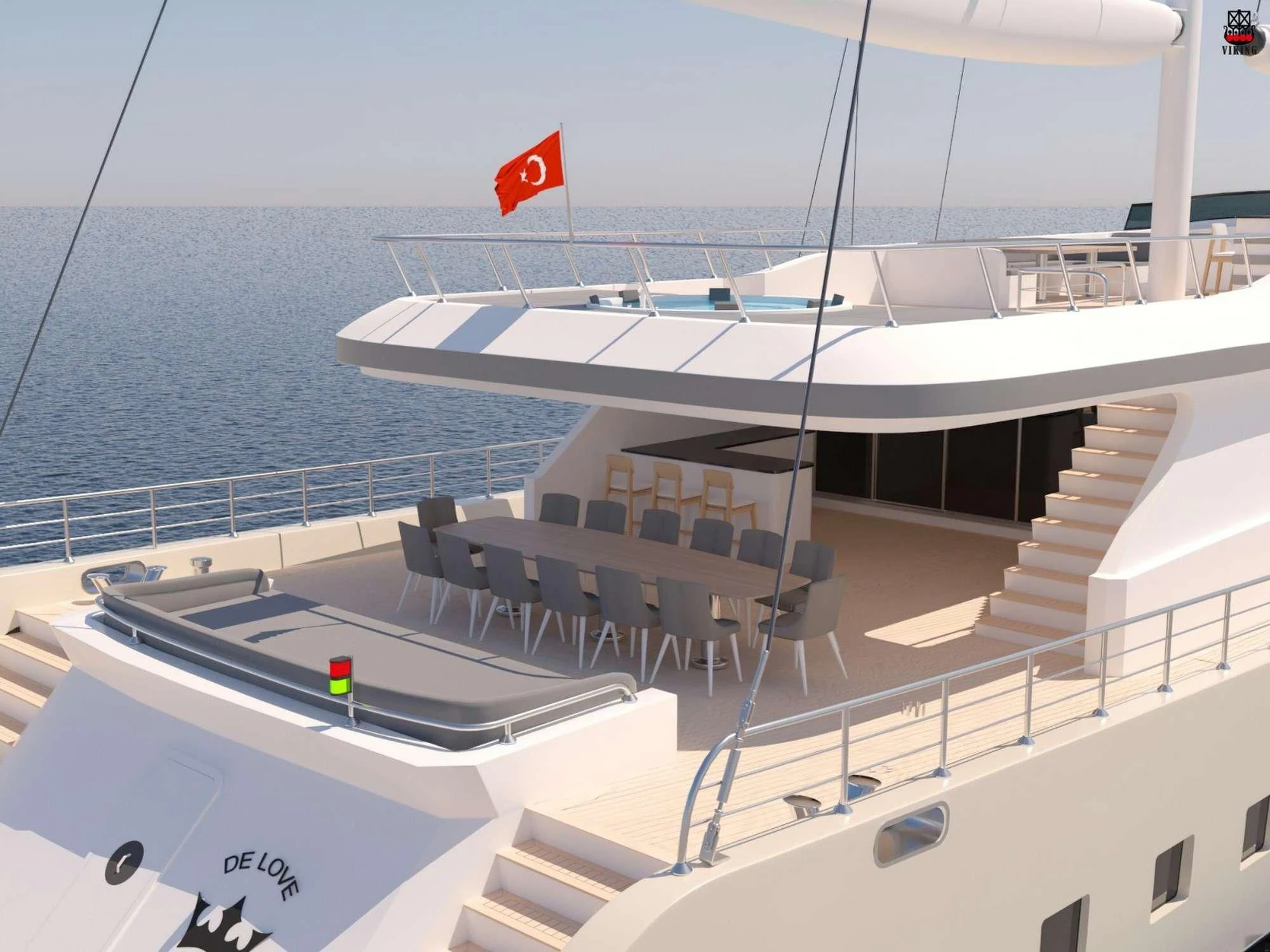 a boat on the water aboard DE LOVE Yacht for Charter