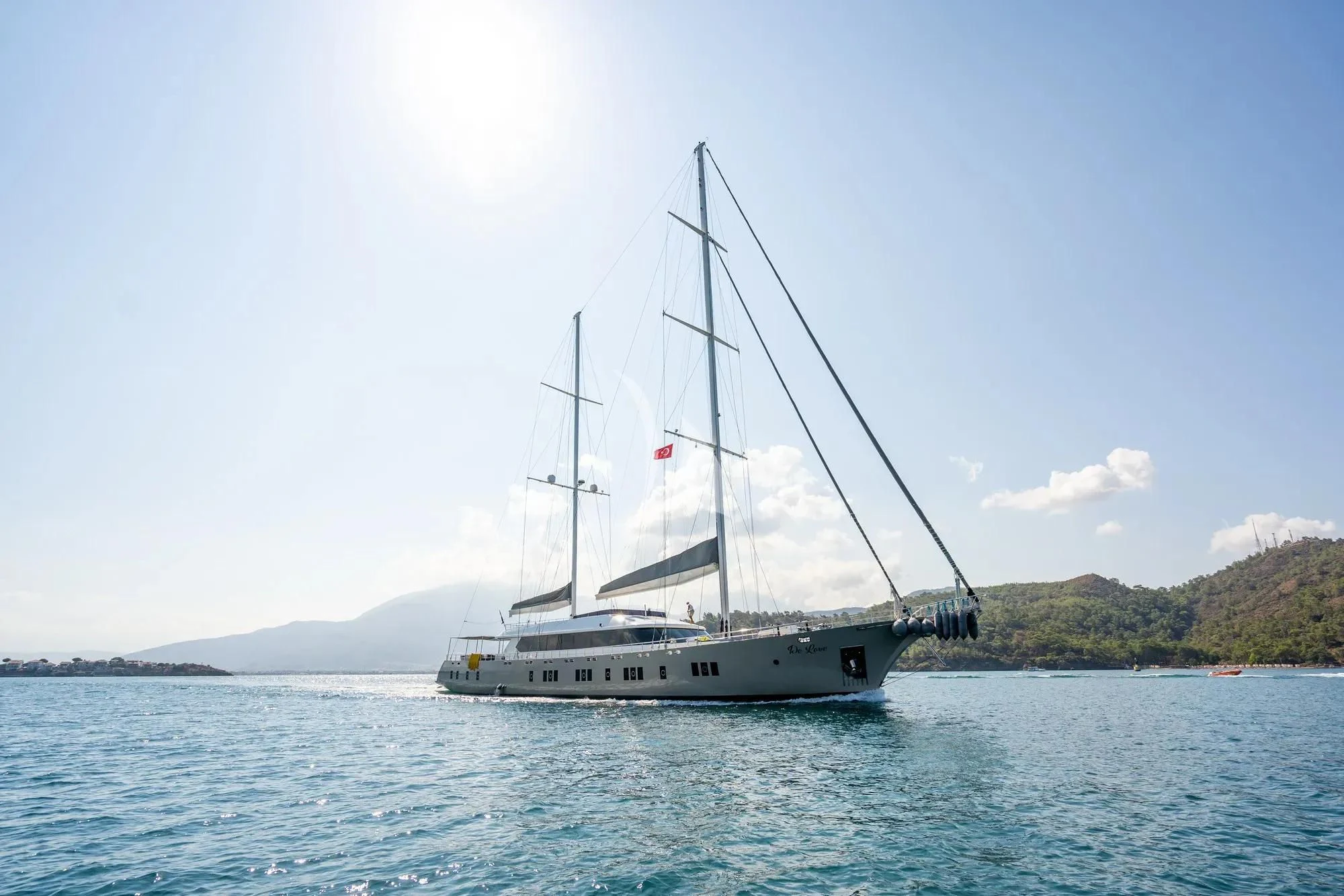 a sailboat on the water aboard DE LOVE Yacht for Charter