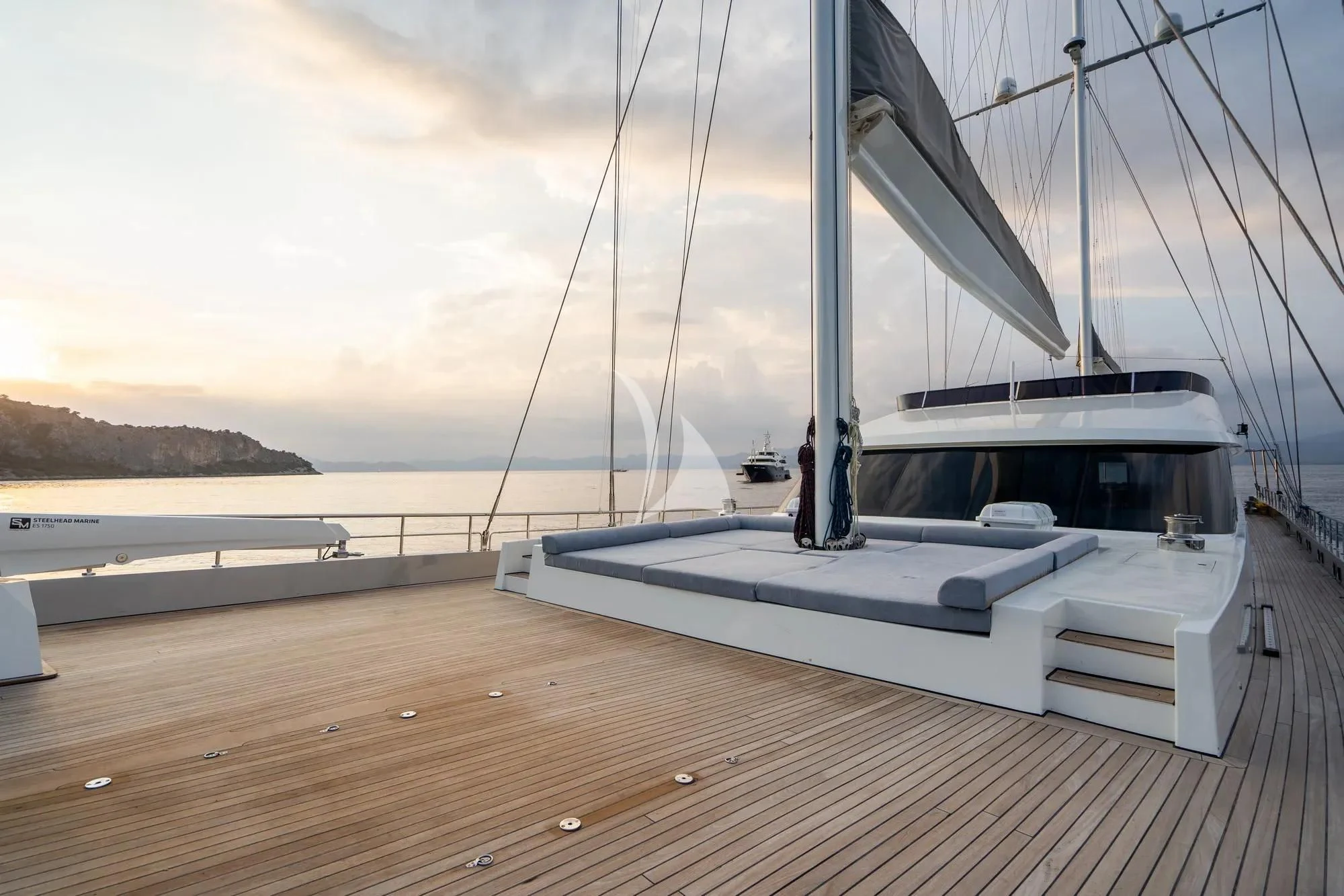 a boat on a dock aboard DE LOVE Yacht for Charter