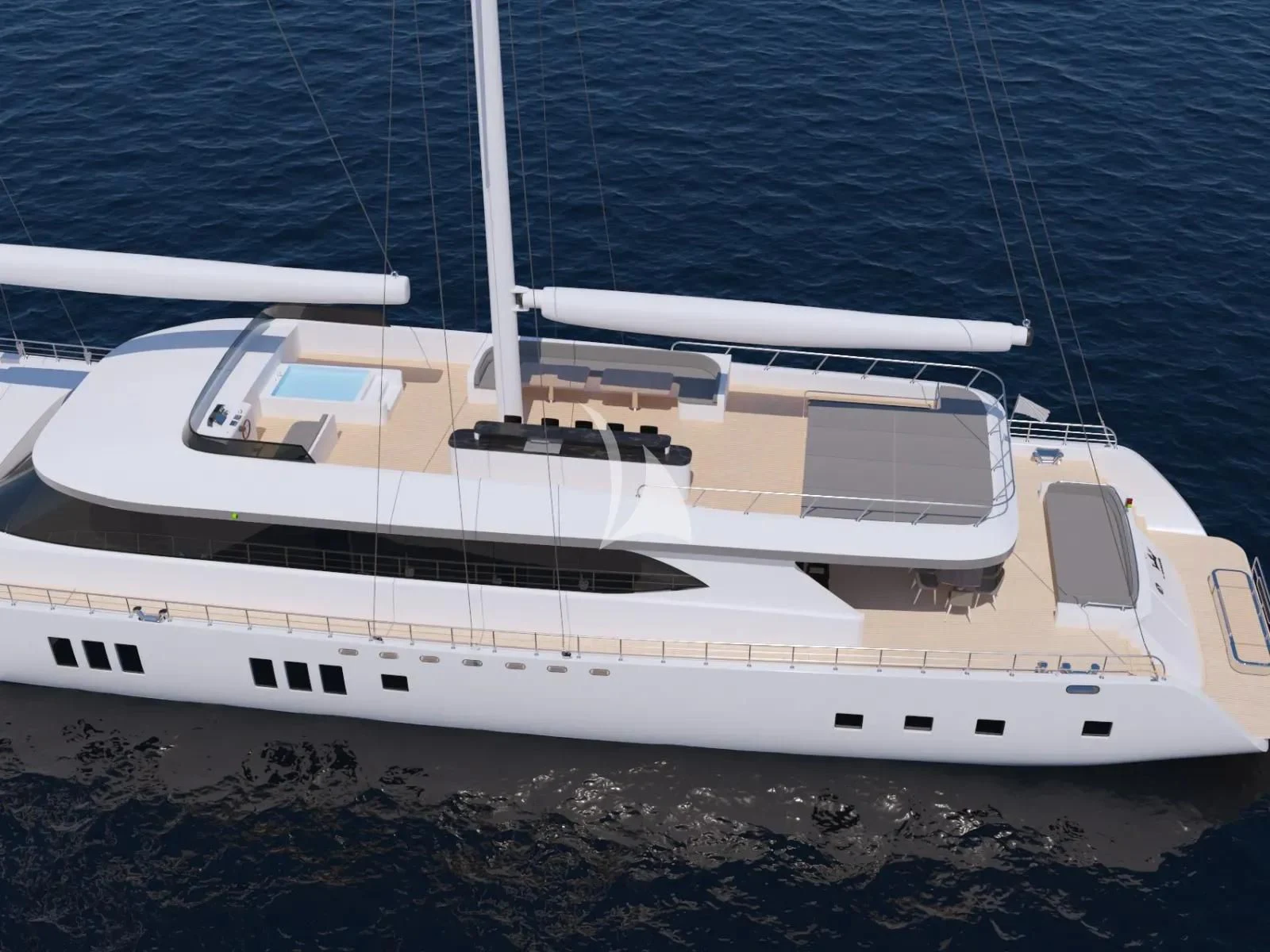 a white yacht on the water aboard DE LOVE Yacht for Charter