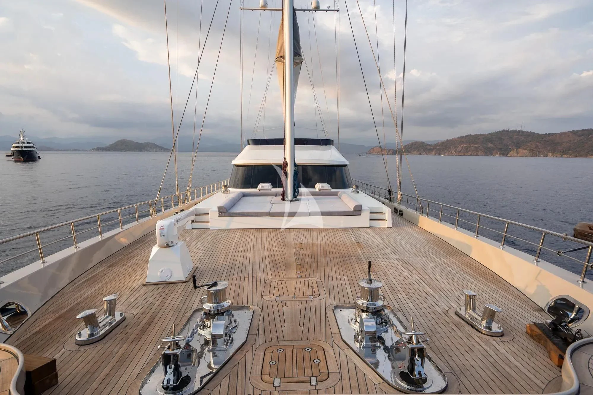 a boat on a deck aboard DE LOVE Yacht for Charter