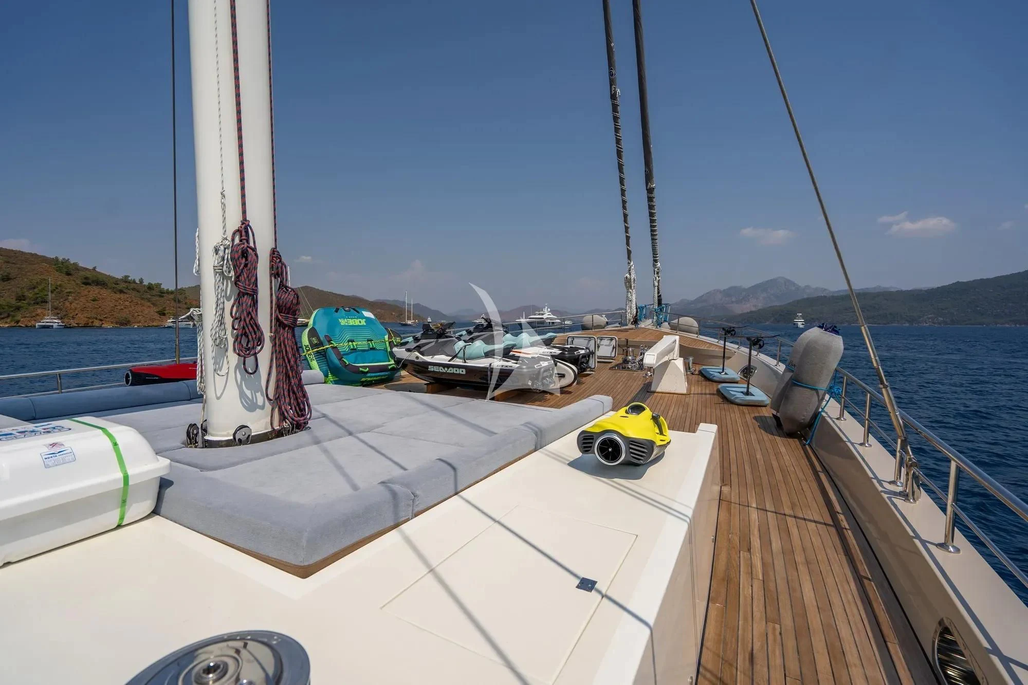 a boat on a deck aboard DE LOVE Yacht for Charter