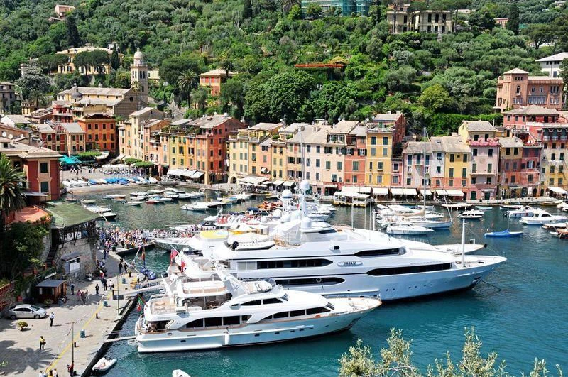 a group of boats in a harbor aboard ANYPA Yacht for Sale