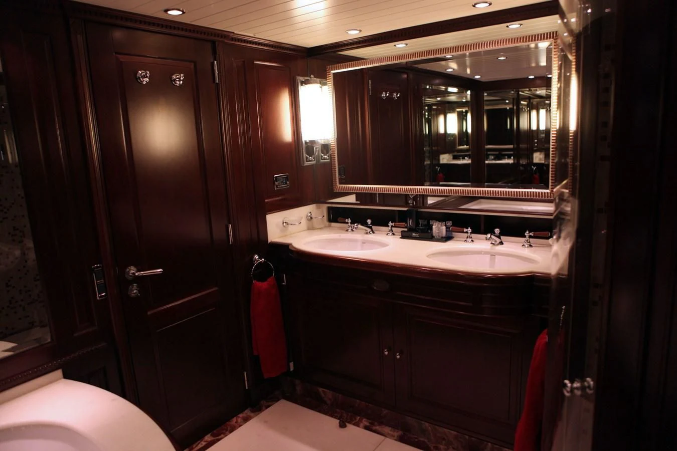 a bathroom with two sinks aboard ANYPA Yacht for Sale
