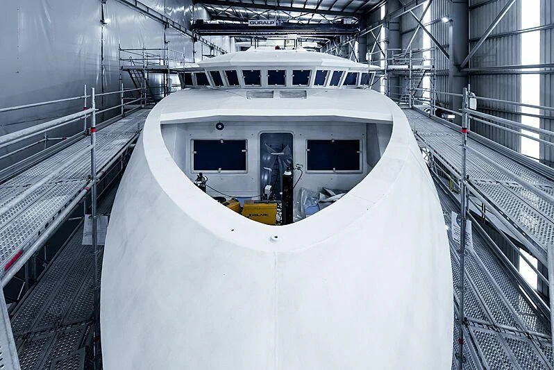 a large white object with a window aboard PINK SHADOW Yacht for Sale
