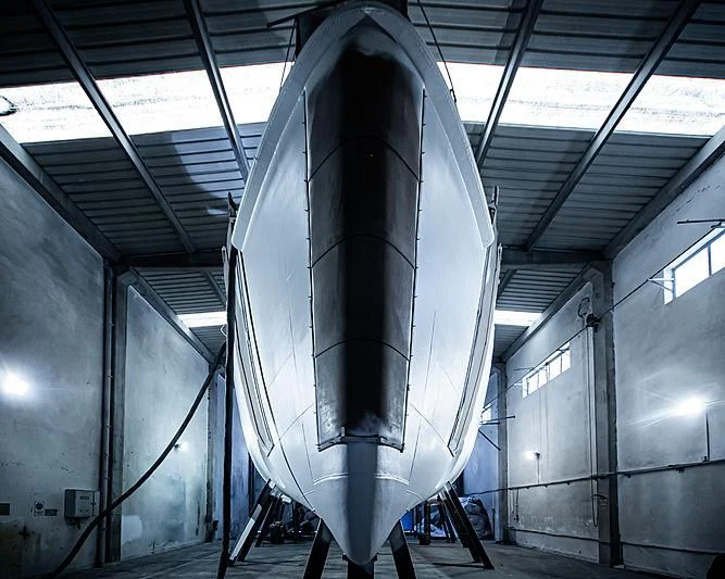a large metal object in a building aboard PINK SHADOW Yacht for Sale