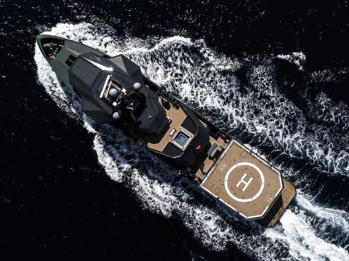 a satellite in outer space aboard PINK SHADOW Yacht for Sale