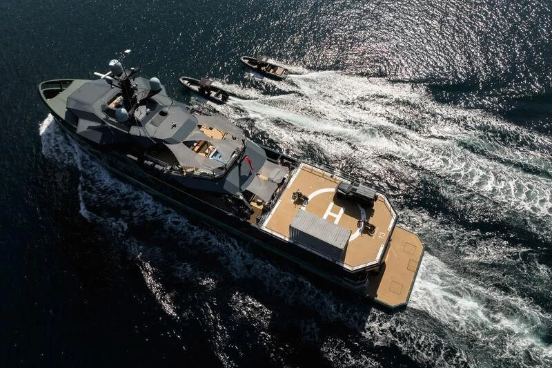 a ship in the water aboard PINK SHADOW Yacht for Sale