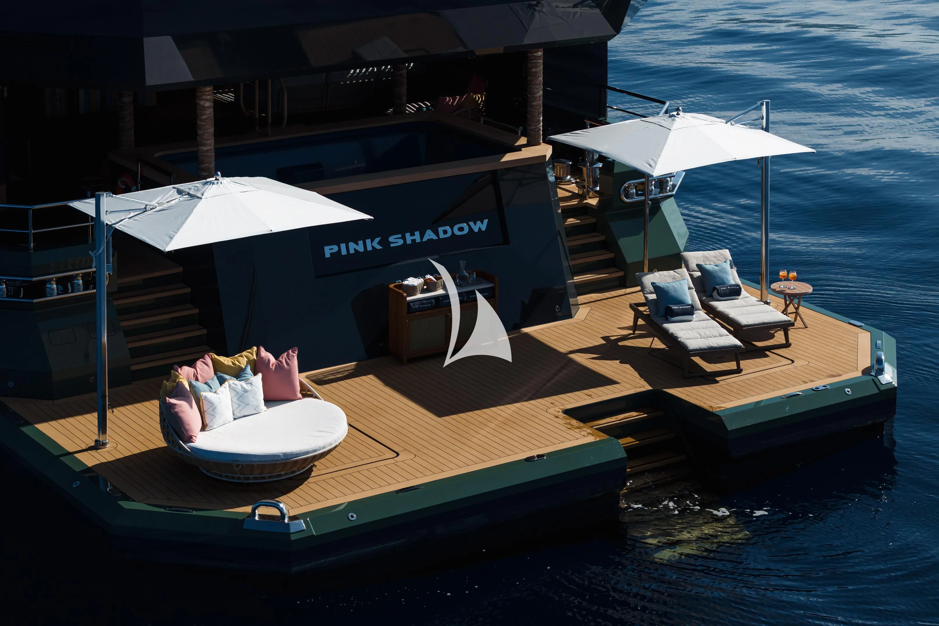 a boat on the water aboard PINK SHADOW Yacht for Sale