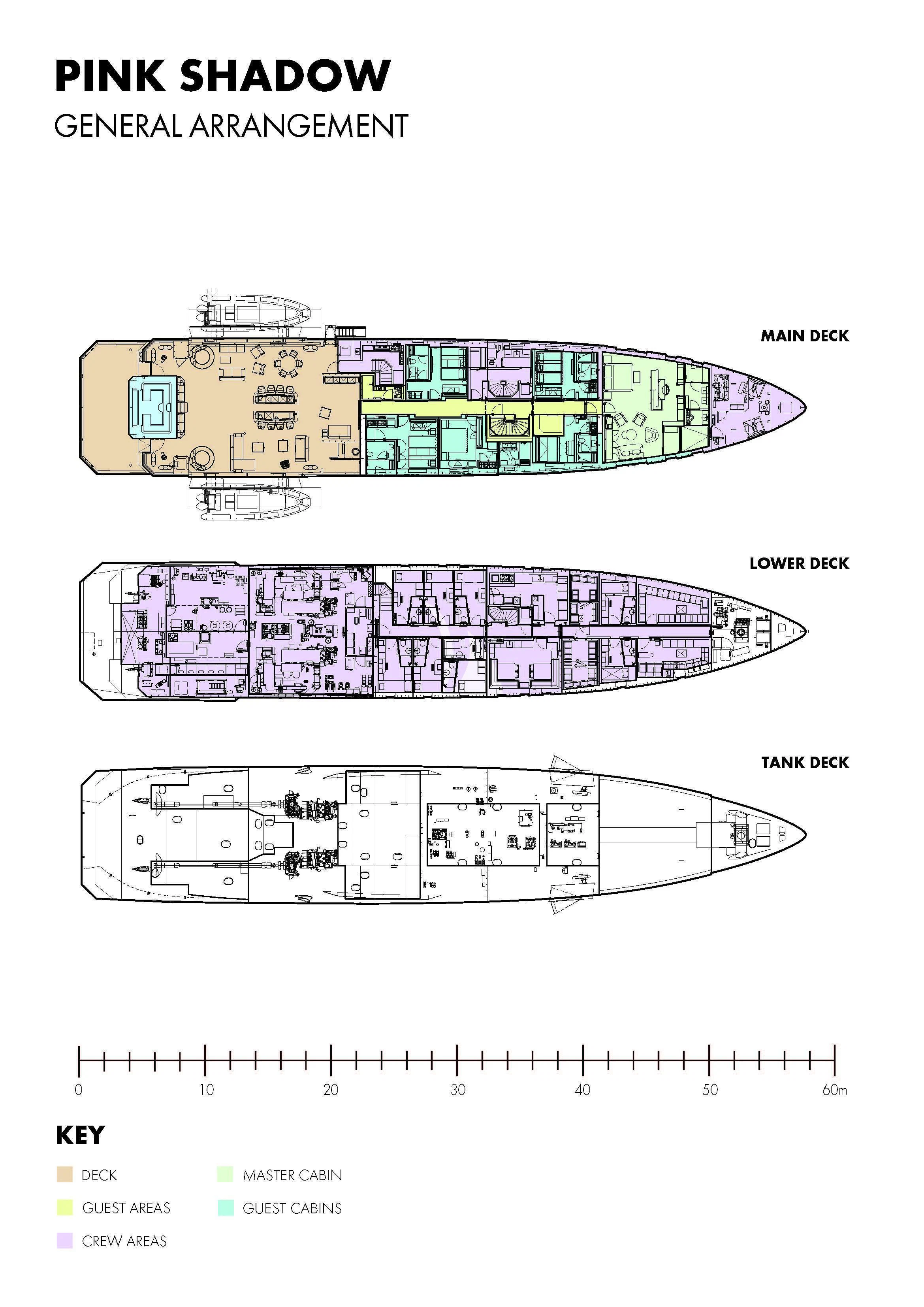 diagram aboard PINK SHADOW Yacht for Sale
