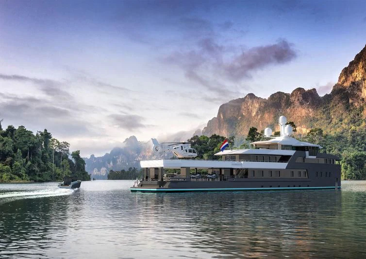 a boat on the water aboard PINK SHADOW Yacht for Sale