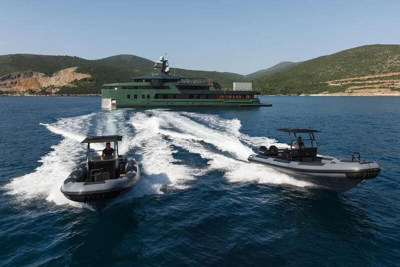 a boat and a boat in the water aboard PINK SHADOW Yacht for Sale