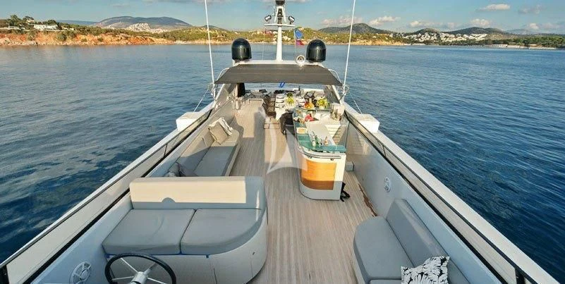 a boat on the water aboard OBSESION Yacht for Sale
