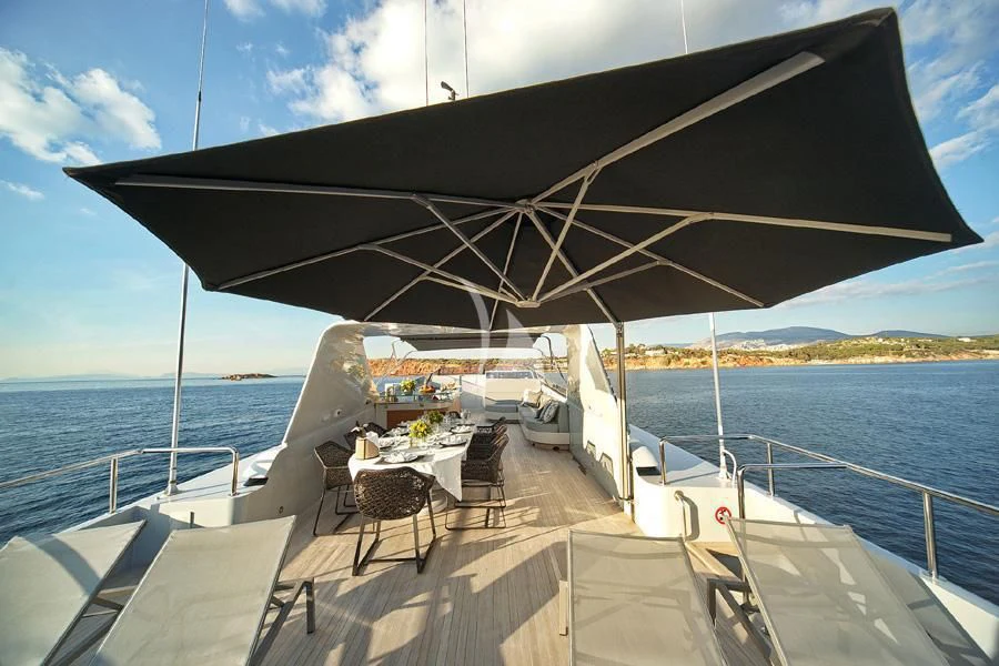 a boat on the water aboard OBSESION Yacht for Sale