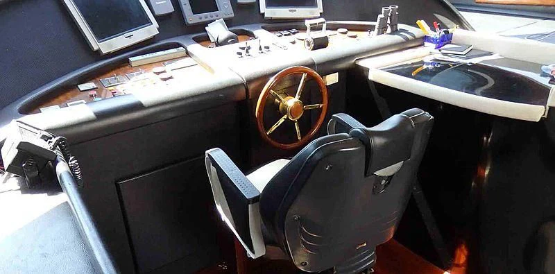 the inside of a car aboard ETERNITY Yacht for Sale