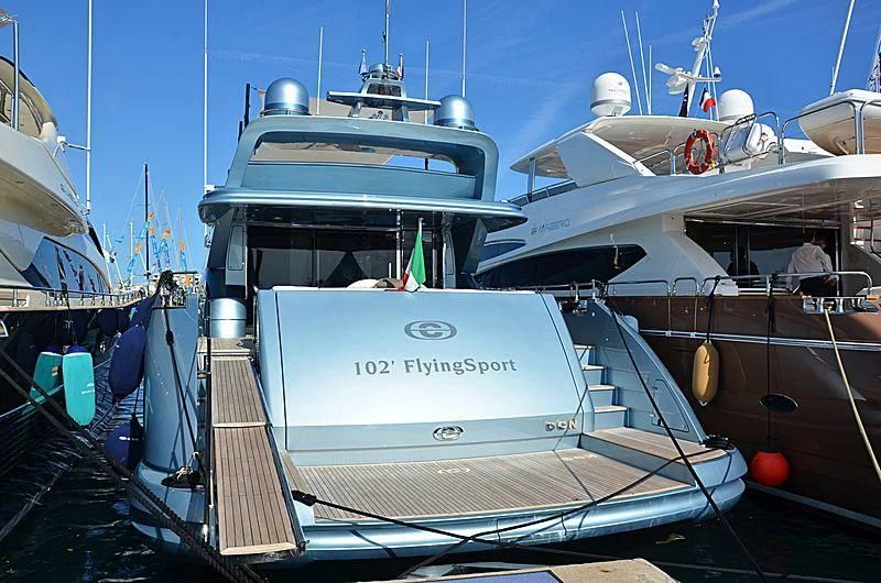 a boat docked at a pier aboard 55 FIFTYFIVE Yacht for Charter