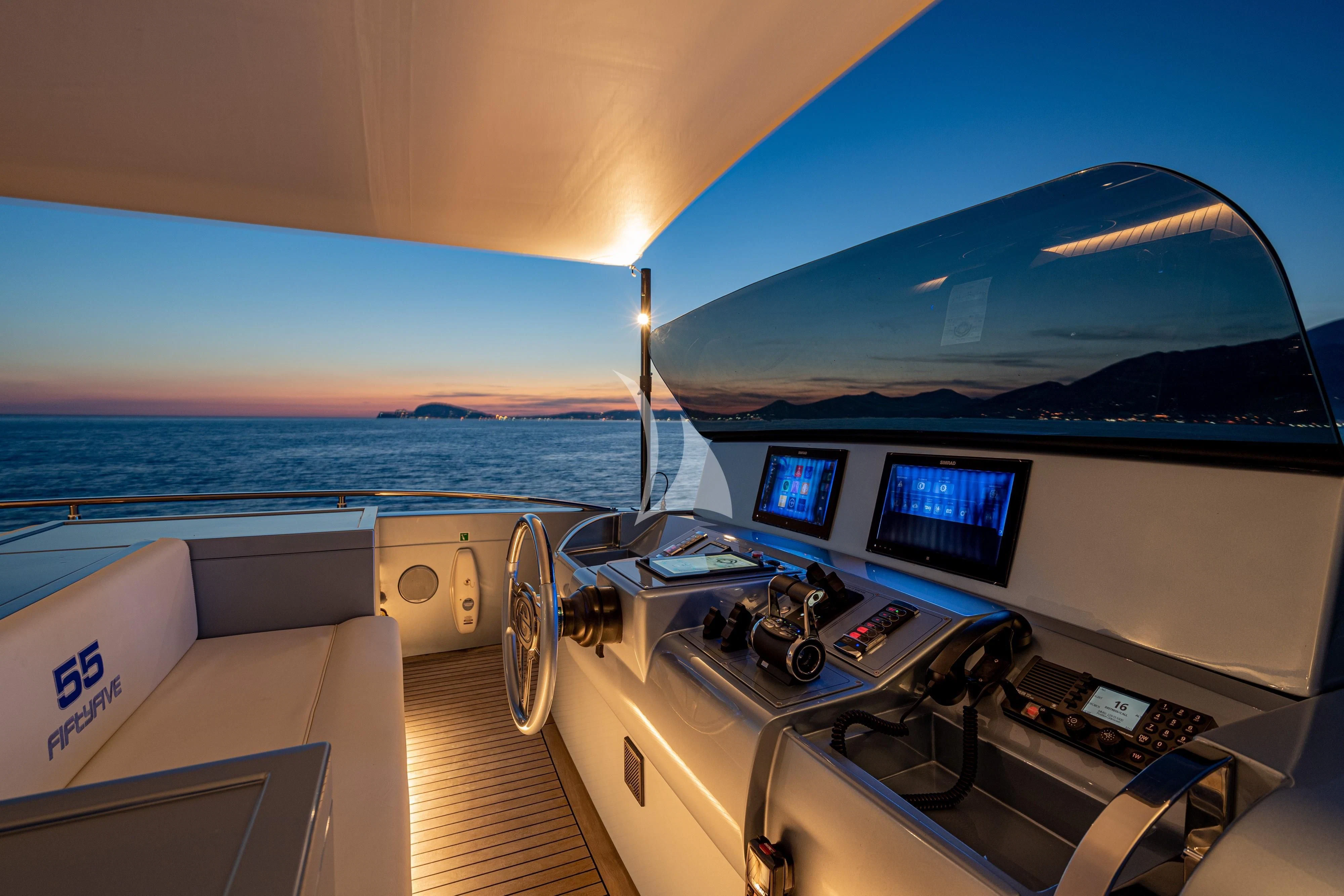 inside of a plane aboard 55 FIFTYFIVE Yacht for Charter
