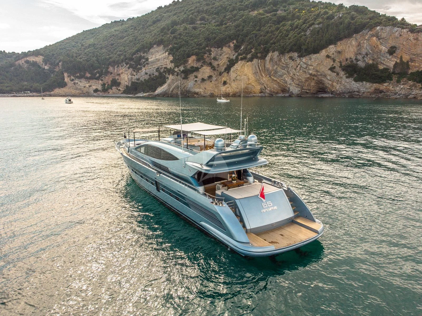 a boat on the water aboard 55 FIFTYFIVE Yacht for Charter
