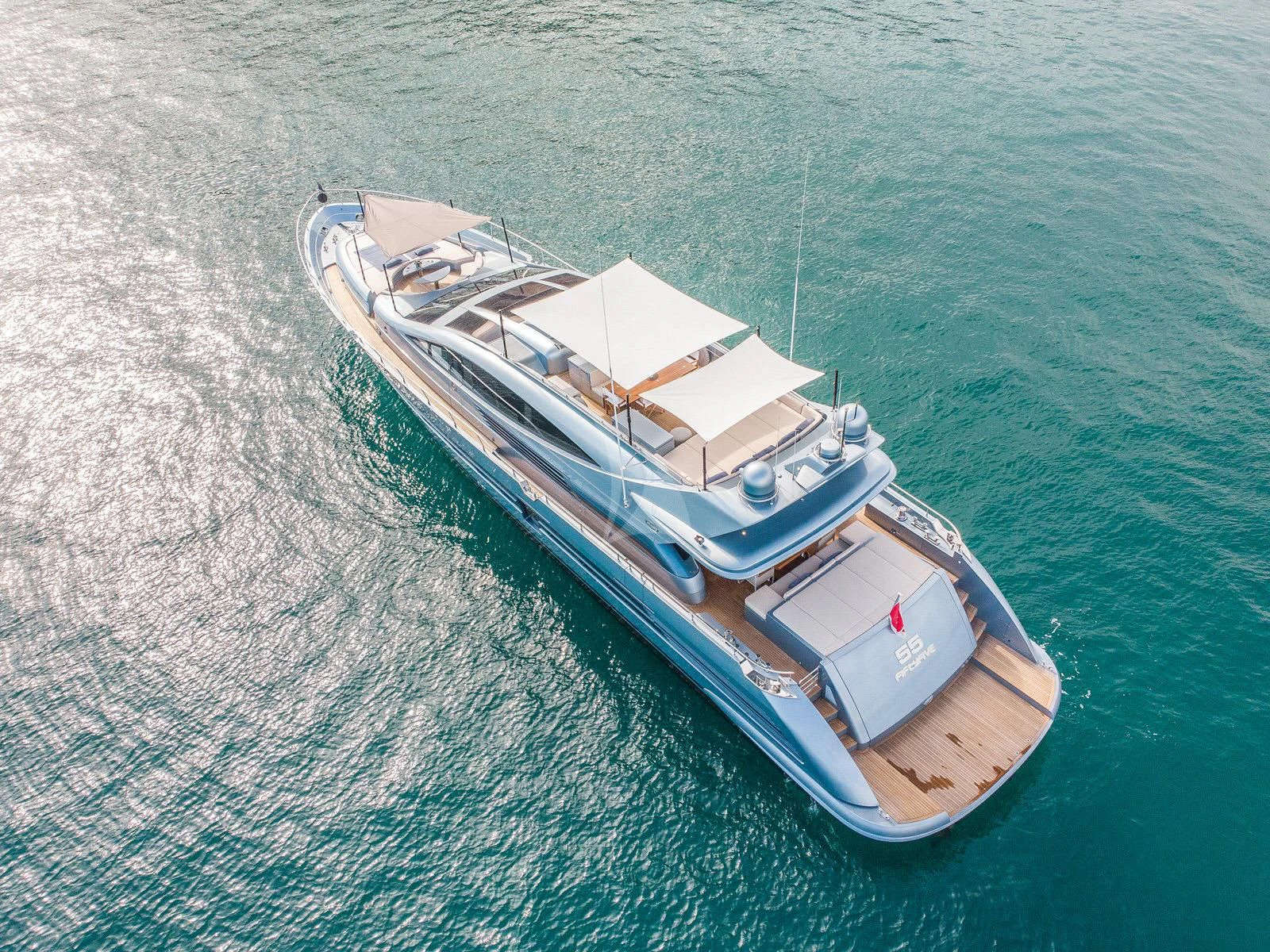 a boat in the water aboard 55 FIFTYFIVE Yacht for Charter