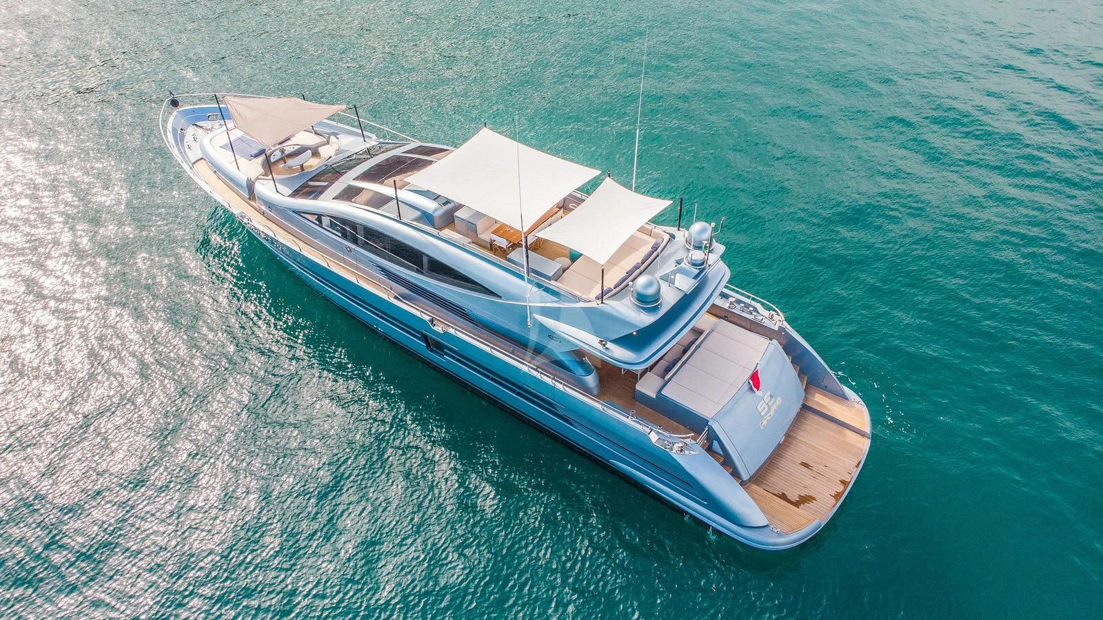 a boat in the water aboard 55 FIFTYFIVE Yacht for Charter
