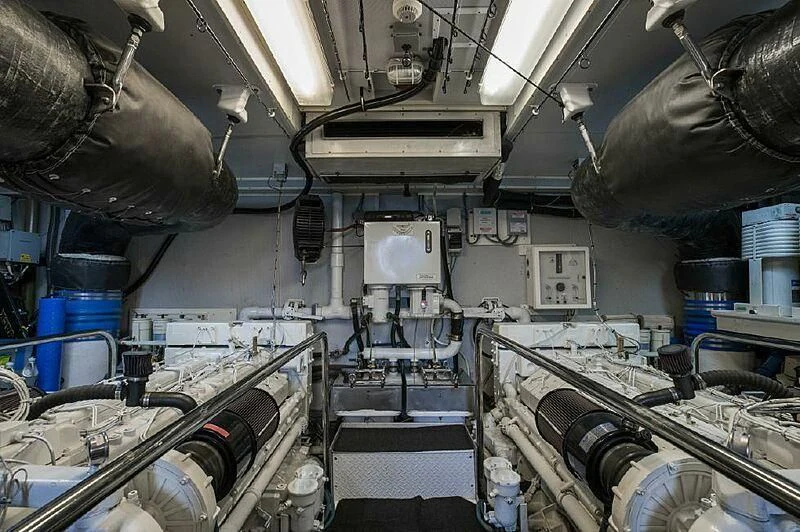 a large room with machinery aboard AKIM Yacht for Sale