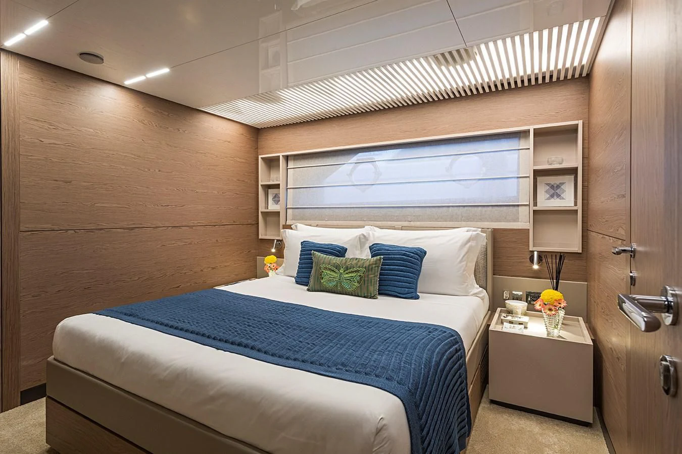 a bed in a room aboard ANINHA 1 Yacht for Sale