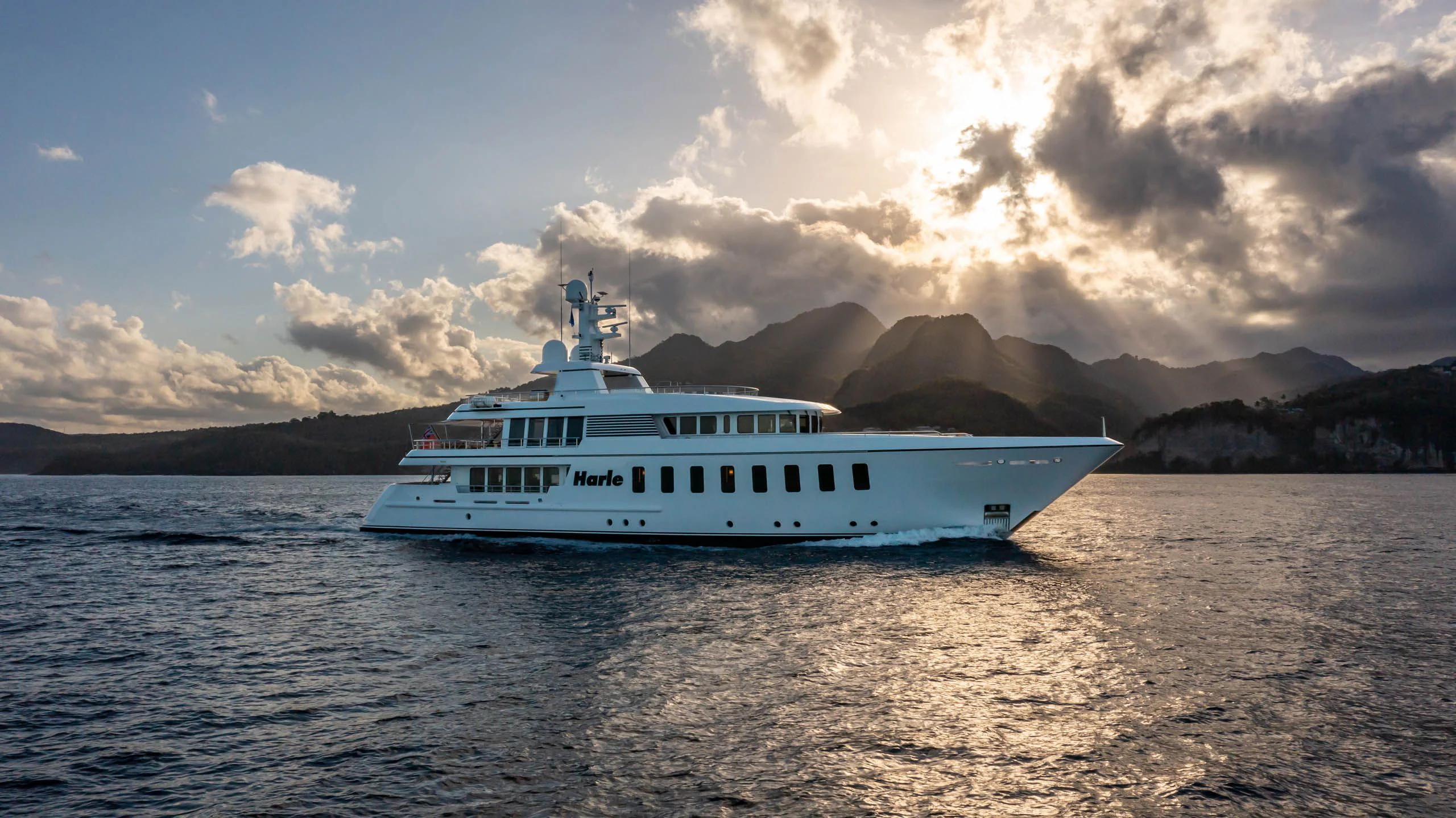 a boat on the water aboard HARLE Yacht for Sale