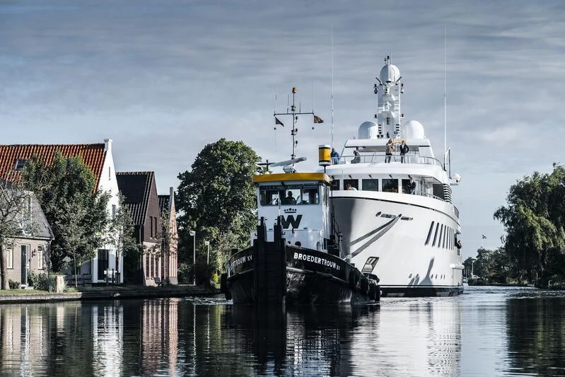 a boat on the water aboard HARLE Yacht for Sale