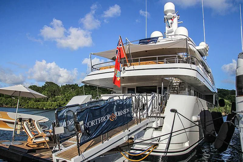 a large boat docked aboard HARLE Yacht for Sale