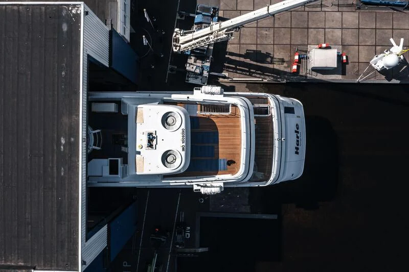 a large white machine aboard HARLE Yacht for Sale