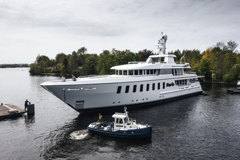 a boat on the water aboard HARLE Yacht for Sale